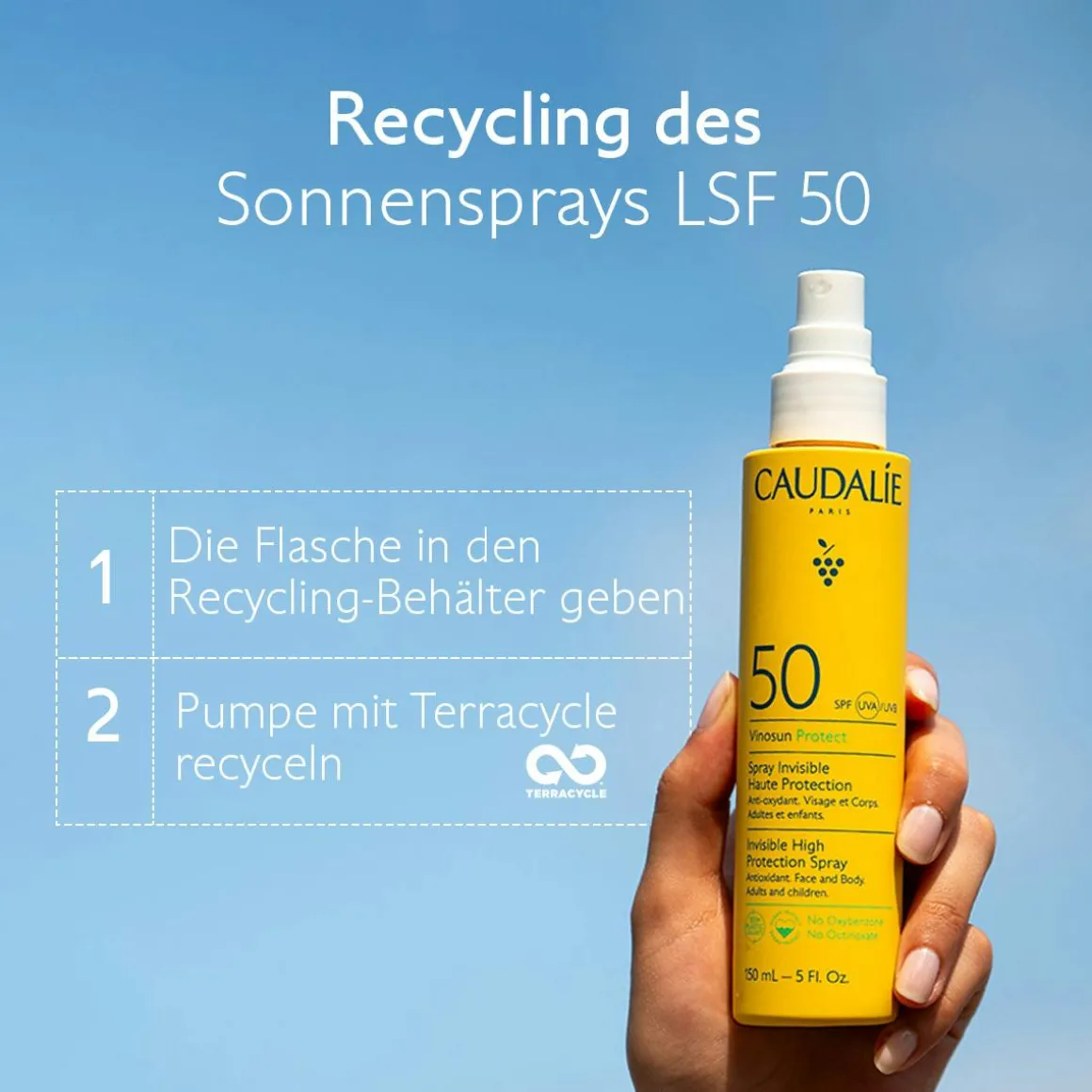 Unsichtbares Sonnenspray Hoher Schutz LSF 50